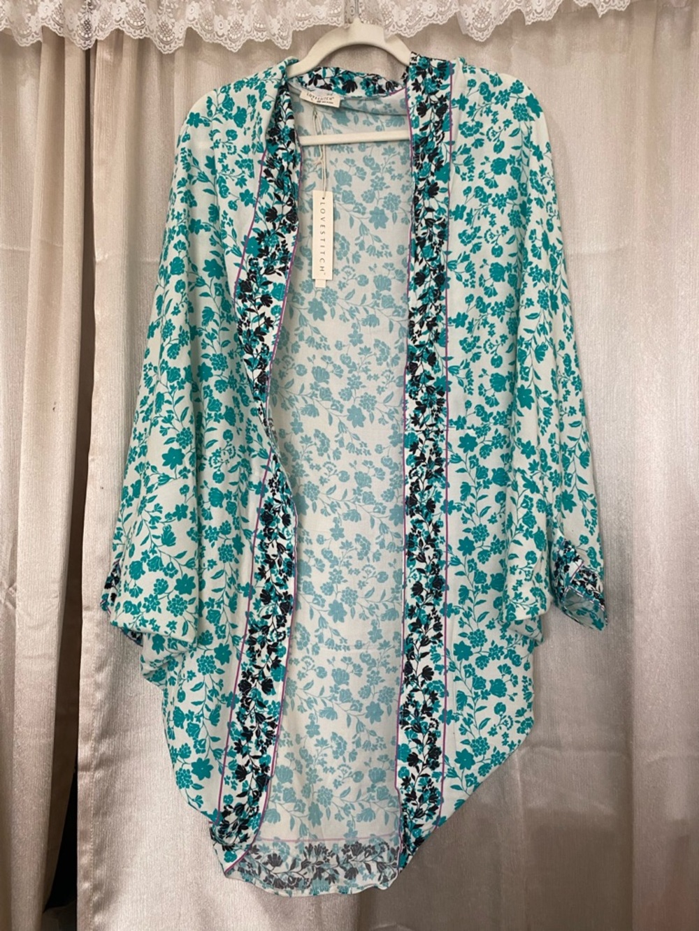 Lovestitch Floral Kimono Cardigan NWT Boho Lightweight Layer O/S